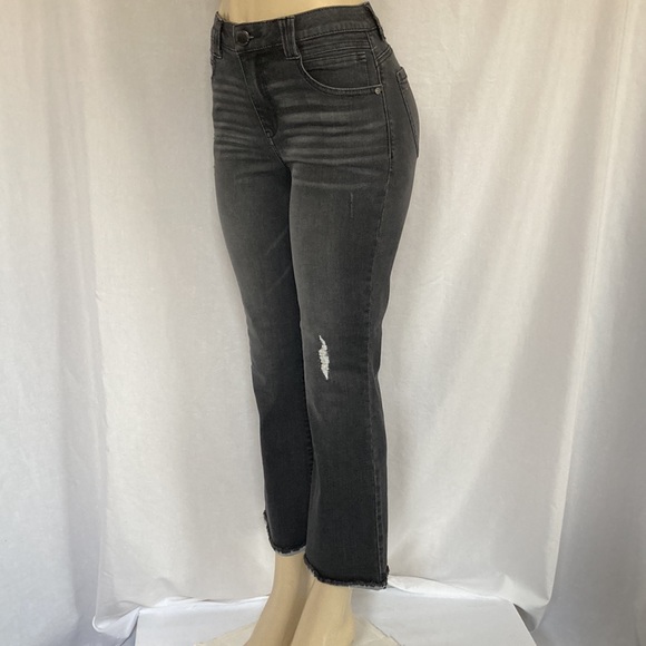 DEMOCRACY Jeans Vintage Gray Wash Fray Hem Size 6 Itty Bitty Boot Cut - Picture 4 of 11